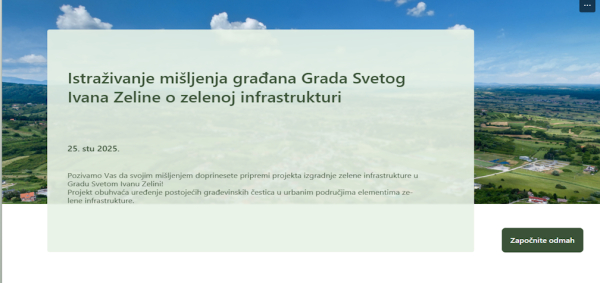 Istraživanje mišljenja građana Grada Svetog Ivana Zeline o zelenoj infrastrukturi